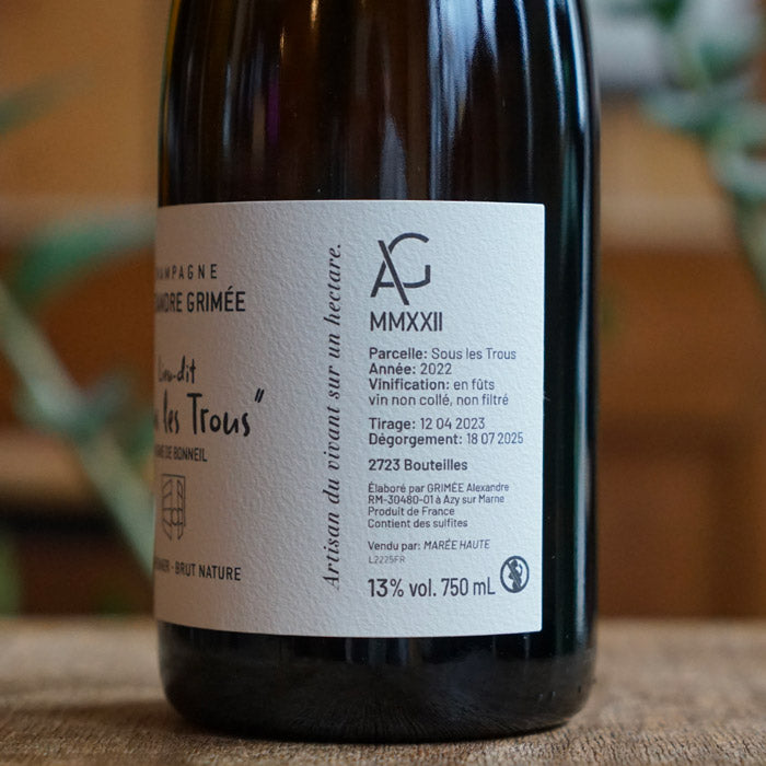 Sous les Trous 2022 - Champagne Alexandre Grimée