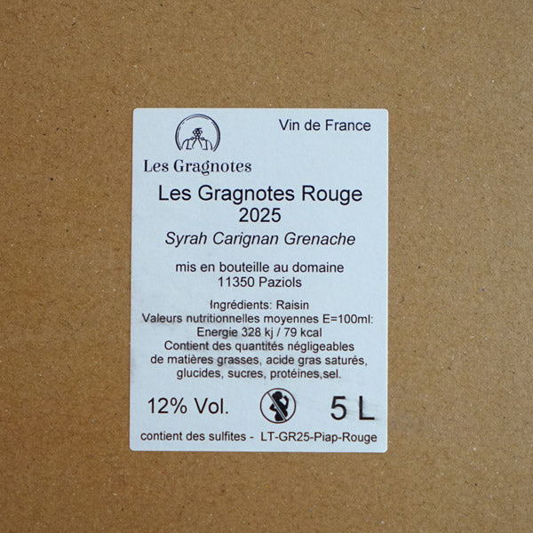 BIB Rouge 5L - Les Gragnotes